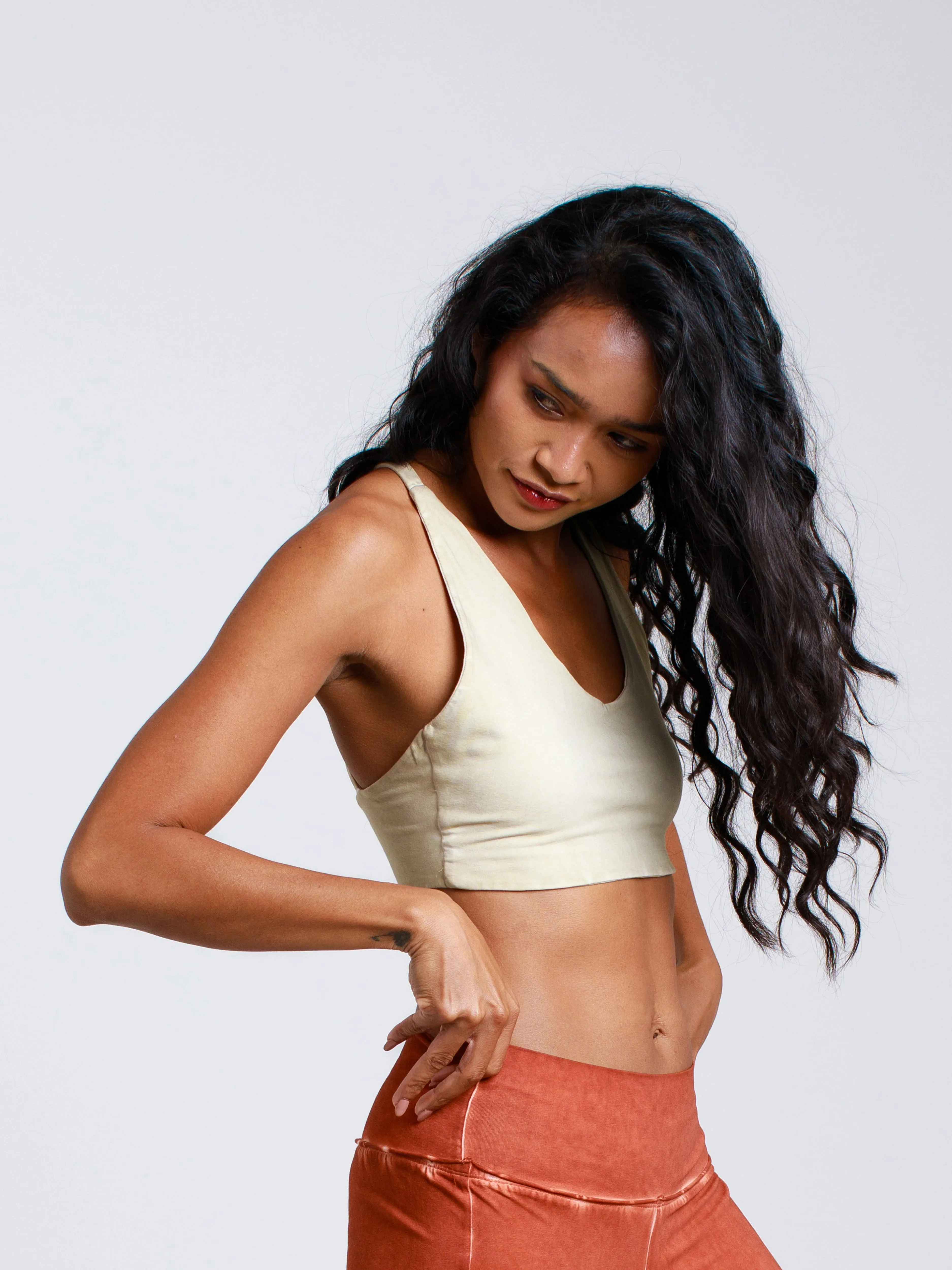 Criss-cross bra, merchant product photograph