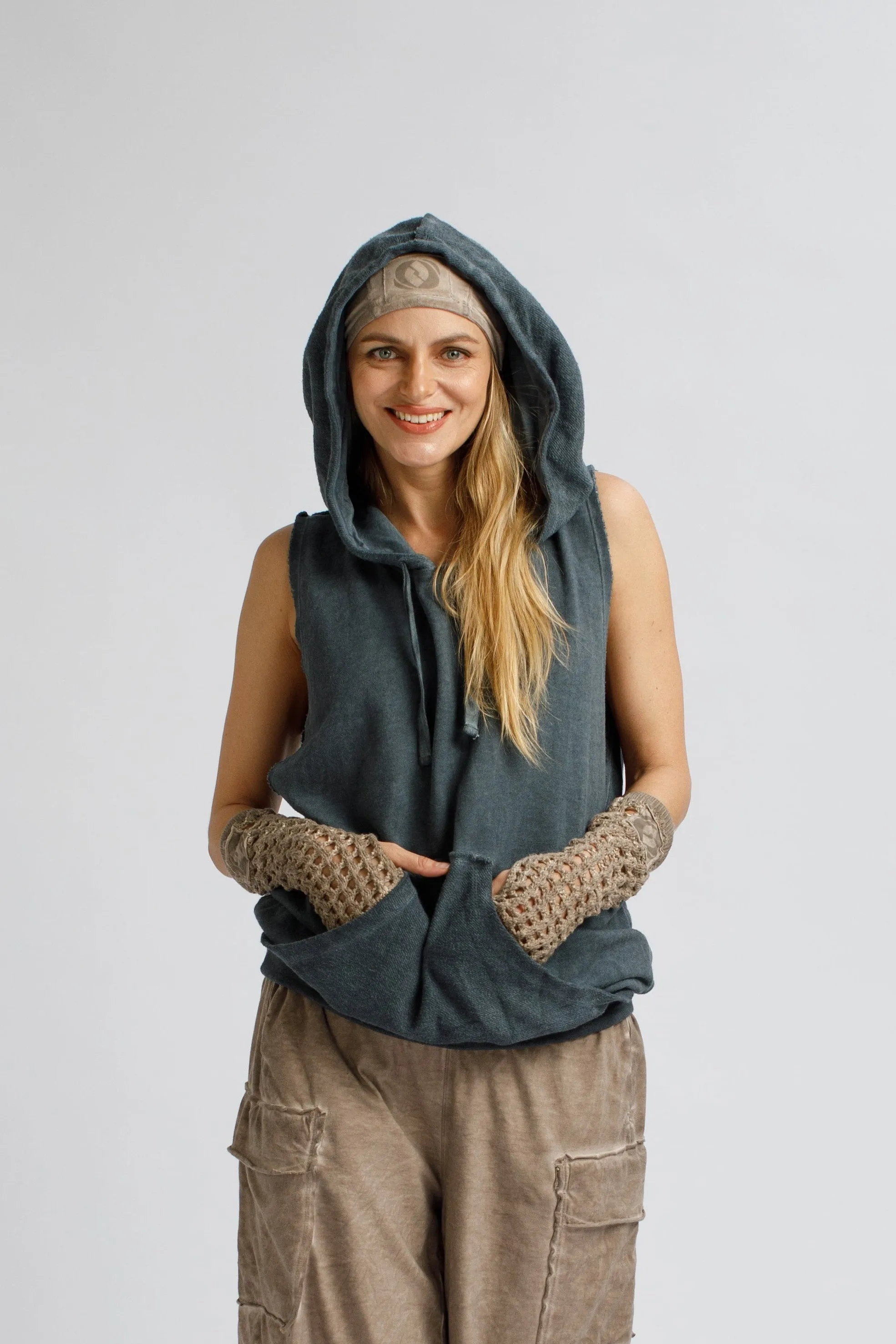 Dual-Faced Sleeveless Hoodie, merchant product photograph