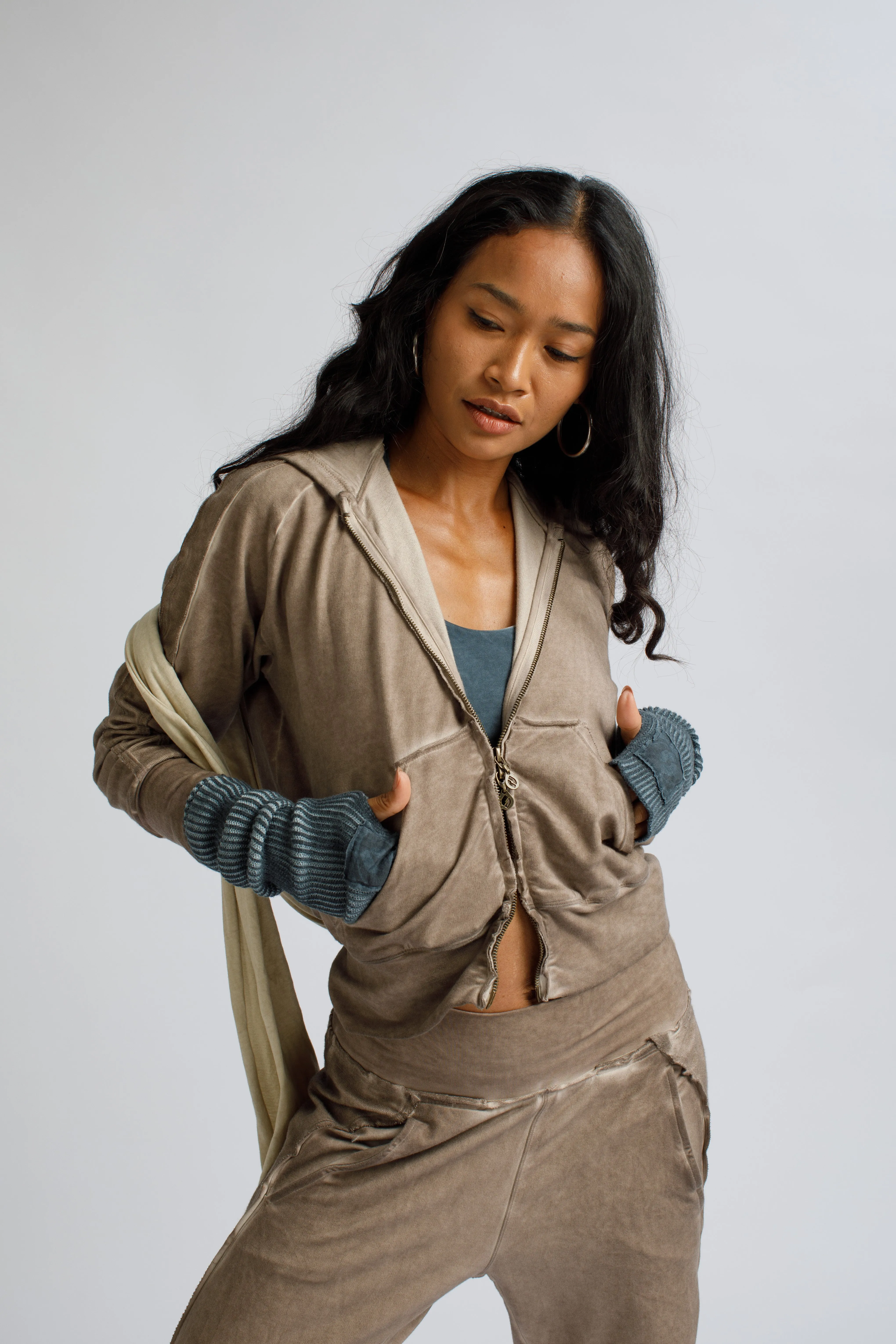 Side-Stripe V-Neck Hoodie, merchant product photograph